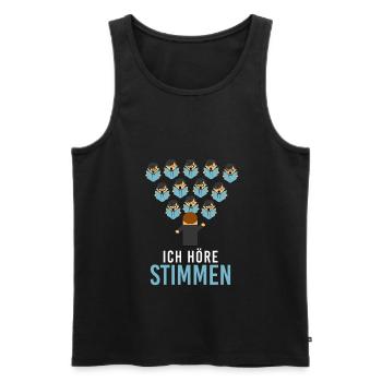 Ich Höre Stimmen Chor Chorleiter Dirigent Sänger - Männer Premium Bio Tank Top - Schwarz - Vorne - Michal (187cm)
