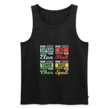 Sopran Alt Tenor Bass Chor Chorprobe Singen - Männer Premium Bio Tank Top - Schwarz - Vorne - AI Model Male 178 light (178cm)