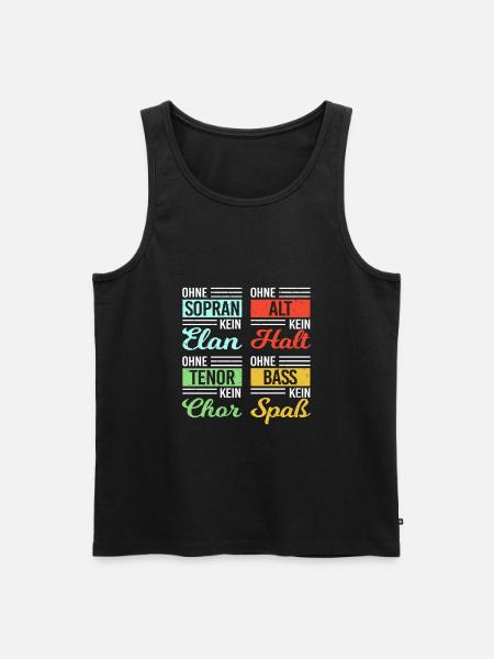 Sopran Alt Tenor Bass Chor Chorprobe Singen - Männer Premium Bio Tank Top - Schwarz