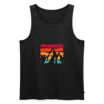 montagnes - Débardeur bio Premium Homme - noir - Devant - Michal (187cm)