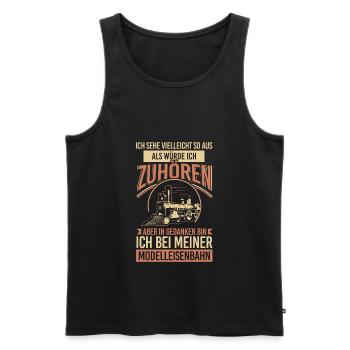 Modelleisenbahn Modellbauer Modelleisenbahner - Männer Premium Bio Tank Top - Schwarz - Vorne - AI Model Male 178 light (178cm)