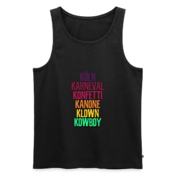 Fasching Köln Karneval Kölle Geschenk - Männer Premium Bio Tank Top - Schwarz - Vorne - Michal (187cm)