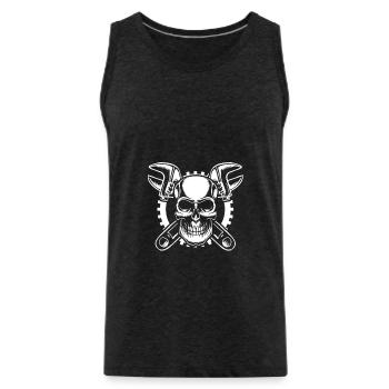 mechanic - Men's Premium Organic Tank Top - charcoal grey - Front - Alexander (188cm)