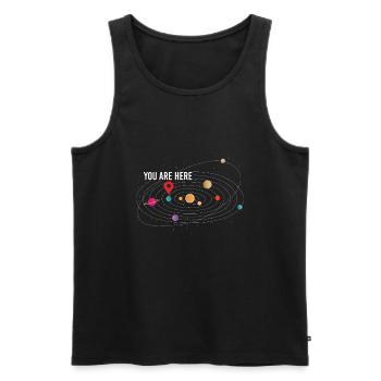 You Are Here Physicist Universe Astrophysics - Men's Premium Organic Tank Top - black - Front - AI Model Male 178 light (178cm)