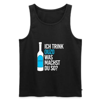 Ich Trink Ouzo Griechenland Griechischen Alkohol - Männer Premium Bio Tank Top - Schwarz - Vorne - Michal (187cm)