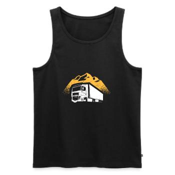 LKW - Männer Premium Bio Tank Top - Schwarz - Vorne - Michal (187cm)