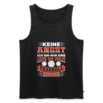 Stolze Handball Mama Handballer Handballspiel - Männer Premium Bio Tank Top - Schwarz - Vorne - Michal (187cm)