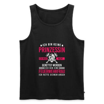 Prinzessin Feuerwehrfrau Freiwillige Feuerwehr - Männer Premium Bio Tank Top - Schwarz - Vorne - AI Model Male 178 light (178cm)