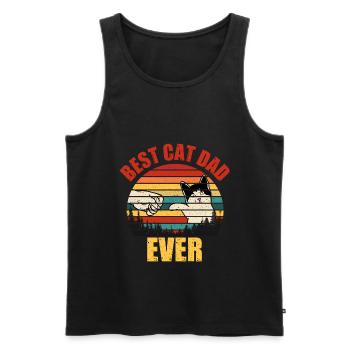 Meilleur chat papa jamais chat papa papa animal miaou - Débardeur bio Premium Homme - noir - Devant - Michal (187cm)