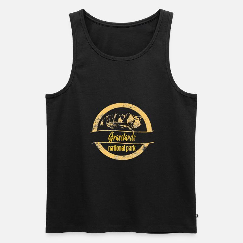 Grasslands - Männer Premium Bio Tank Top - Schwarz