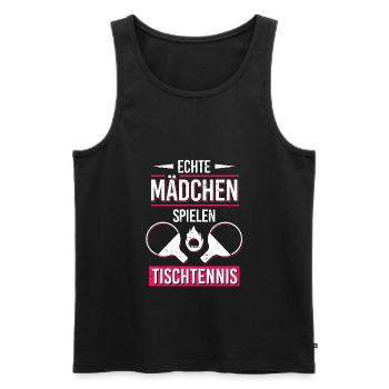 Echte Mädchen Tischtennis Tischtennispielerin - Männer Premium Bio Tank Top - Schwarz - Vorne - Michal (187cm)