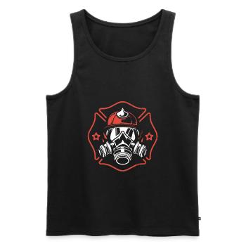 fire Department - Men's Premium Organic Tank Top - black - Front - Michal (187cm)