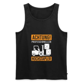 Professioneller Hochstapler Staplerfahrer Stapler - Männer Premium Bio Tank Top - Schwarz - Vorne - AI Model Male 178 light (178cm)