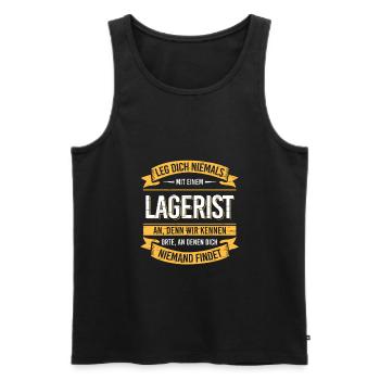 Lege Nie Lageristen An Lagerlogistik - Männer Premium Bio Tank Top - Schwarz - Vorne - Michal (187cm)