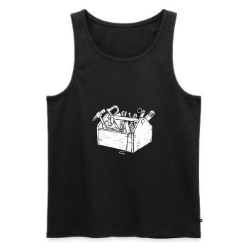 construction worker - Men's Premium Organic Tank Top - black - Front - AI Model Male 178 light (178cm)