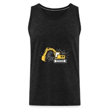 excavator operator - Men's Premium Organic Tank Top - charcoal grey - Front - Alexander (188cm)