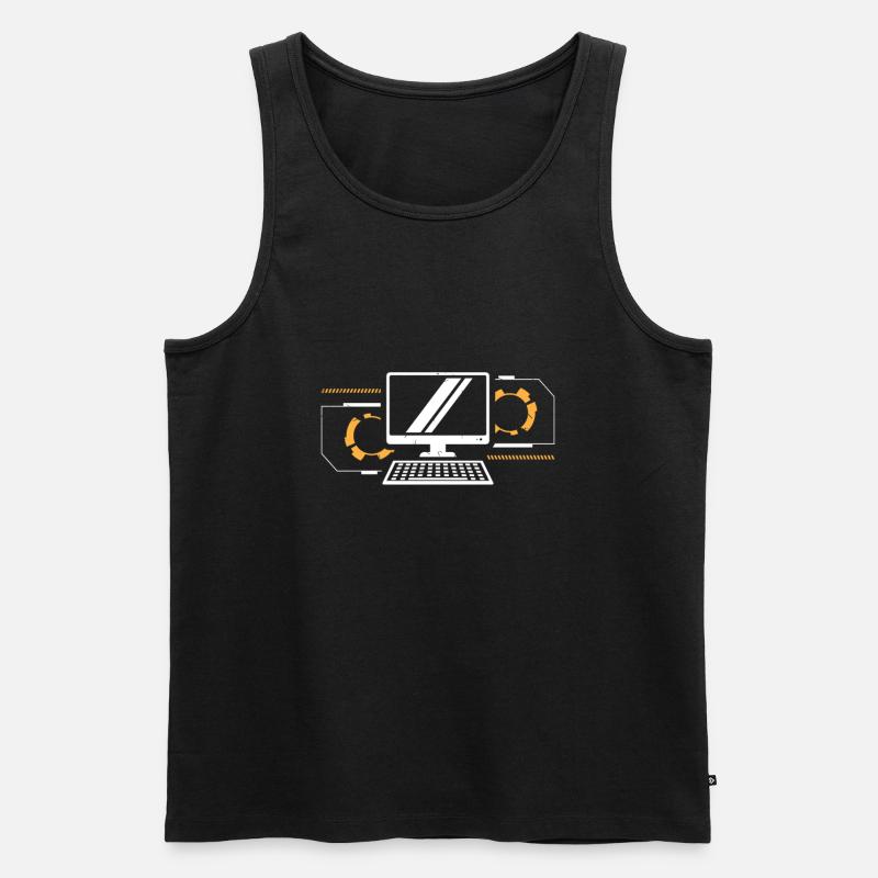 computer - Men's Premium Organic Tank Top - black