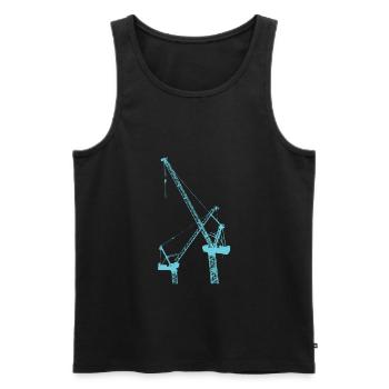 construction worker - Men's Premium Organic Tank Top - black - Front - AI Model Male 178 light (178cm)