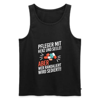 Pfleger Mit Herz Und Seele Altenheim Senioren - Männer Premium Bio Tank Top - Schwarz - Vorne - Michal (187cm)