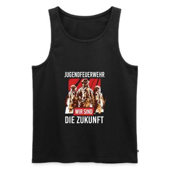 Jugendfeuerwehr Zukunft Freiwillige Feuerwehr - Männer Premium Bio Tank Top - Schwarz - Vorne - AI Model Male 178 light (178cm)