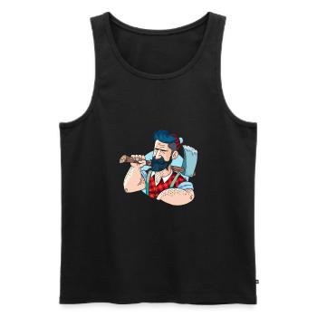 lumberjack - Men's Premium Organic Tank Top - black - Front - Michal (187cm)