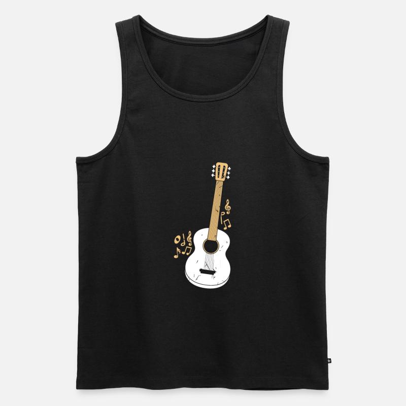 Gitarre - Männer Premium Bio Tank Top - Schwarz