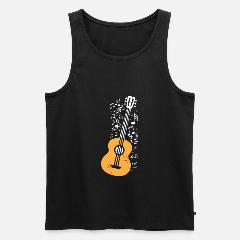 Gitarre - Männer Premium Bio Tank Top - Schwarz