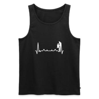 Bergsteigen Herzschlag Bergsteiger Kletterer - Männer Premium Bio Tank Top - Schwarz - Vorne - Michal (187cm)