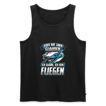 Jeder Glaube Gehe Fliegen Modellbauer Flieger - Männer Premium Bio Tank Top - Schwarz - Vorne - AI Model Male 178 light (178cm)