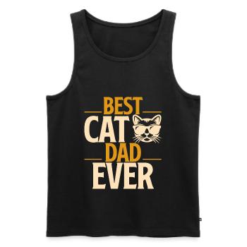 Meilleur chat papa jamais Meilleur chat papa papa chaton - Débardeur bio Premium Homme - noir - Devant - Michal (187cm)