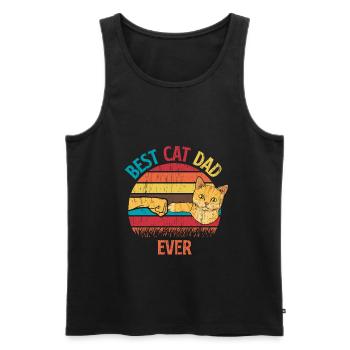 Best Cat Dad Ever Best Cat Dad Dad Kitten - Men's Premium Organic Tank Top - black - Front - Michal (187cm)