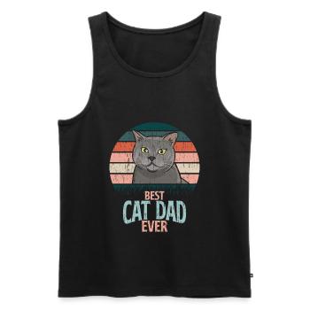Best Cat Dad Ever Best Cat Dad Dad Kitten - Men's Premium Organic Tank Top - black - Front - Michal (187cm)