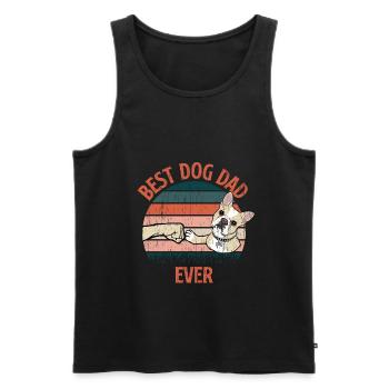 Meilleur chien papa jamais Meilleur chien papa père chien - Débardeur bio Premium Homme - noir - Devant - Michal (187cm)