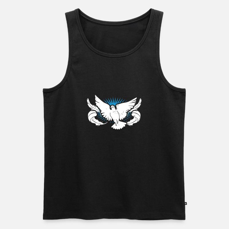 Tauben - Männer Premium Bio Tank Top - Schwarz