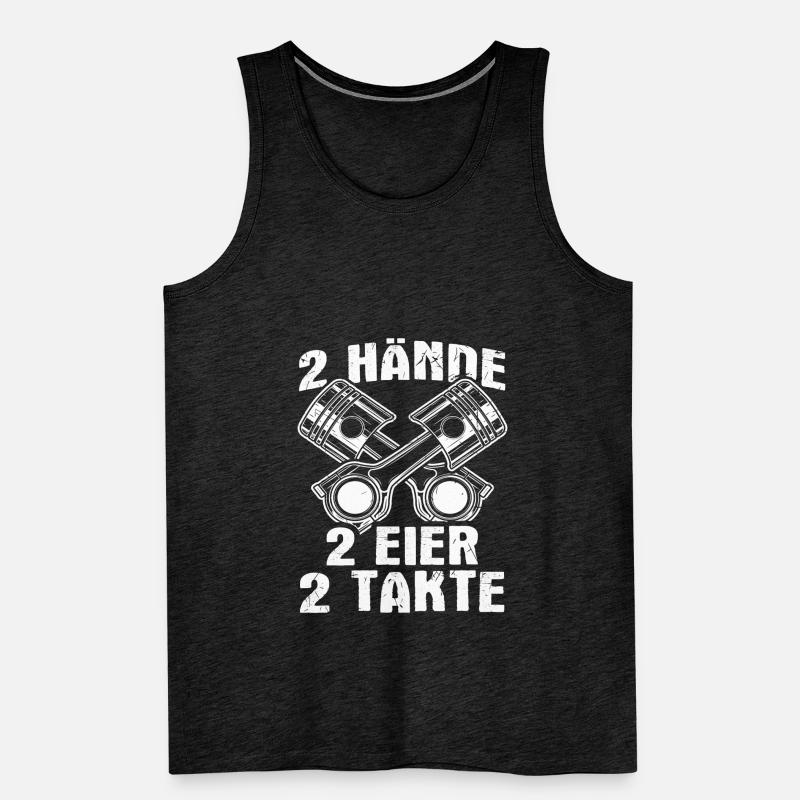 2 Hände Eier Takte Mopedfahrer Moped Roller Biker Männer Premium Bio Tank Top