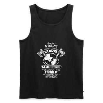 Stolze Schildmaid Verteidigt Familie Wikinger - Männer Premium Bio Tank Top - Schwarz - Vorne - Michal (187cm)