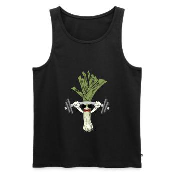 leek - Men's Premium Organic Tank Top - black - Front - AI Model Male 178 light (178cm)