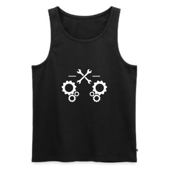 Mechaniker - Männer Premium Bio Tank Top - Schwarz - Vorne - Michal (187cm)