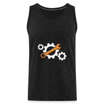 mechanic - Men's Premium Organic Tank Top - charcoal grey - Front - Alexander (188cm)
