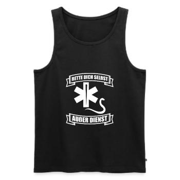 Außer Dienst Notarzt Rettungsdienst Arzt - Männer Premium Bio Tank Top - Schwarz - Vorne - AI Model Male 178 light (178cm)