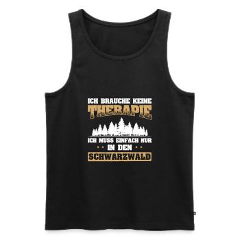 Keine Therapie Schwarzwald Freiburg Heimat Wald - Männer Premium Bio Tank Top - Schwarz - Vorne - Michal (187cm)