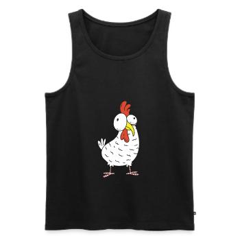 Chicken - Men's Premium Organic Tank Top - black - Front - Michal (187cm)