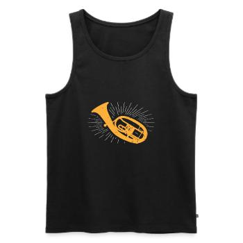 Tenorhorn - Männer Premium Bio Tank Top - Schwarz - Vorne - Michal (187cm)