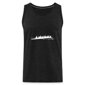 rowing - Men's Premium Organic Tank Top - charcoal grey - Front - Alexander (188cm)