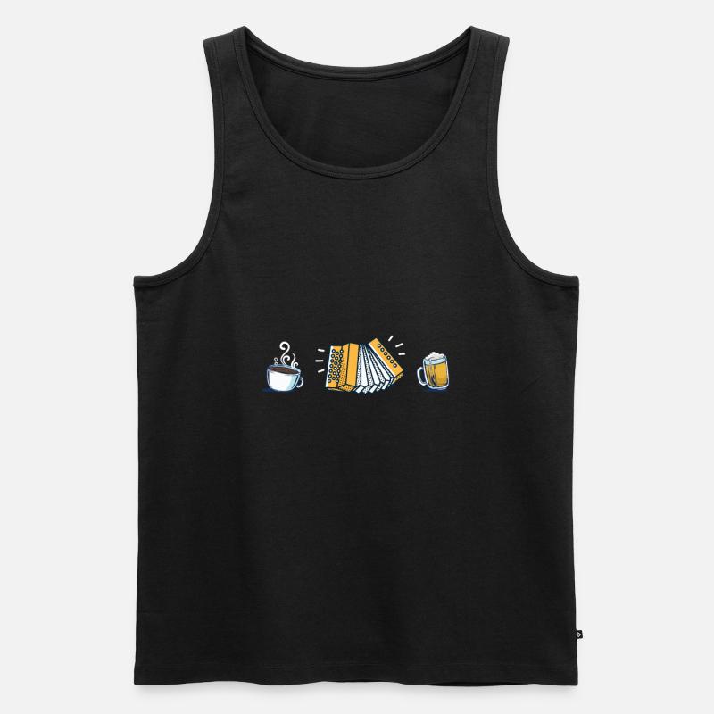 Akkordeon - Männer Premium Bio Tank Top - Schwarz