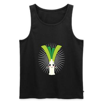 leek - Men's Premium Organic Tank Top - black - Front - AI Model Male 178 light (178cm)