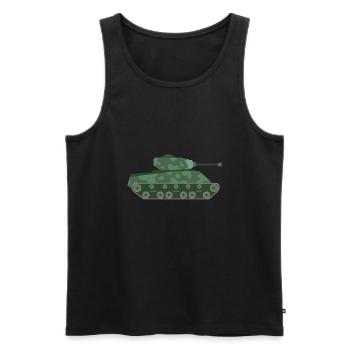 Panzer - Männer Premium Bio Tank Top - Schwarz - Vorne - AI Model Male 178 light (178cm)