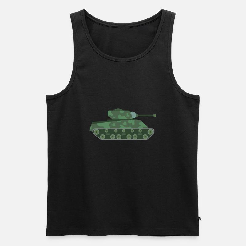 Panzer - Männer Premium Bio Tank Top - Schwarz