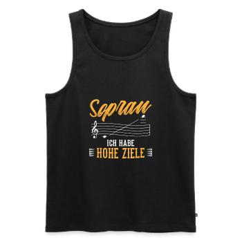 Sopran Hohe Ziele Sänger Musiker Kirchenmusiker - Männer Premium Bio Tank Top - Schwarz - Vorne - AI Model Male 178 light (178cm)