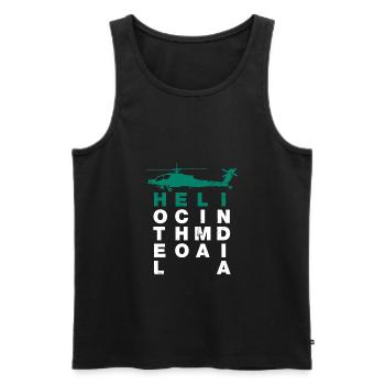 Heli helicopter helicopter pilot flying - Men's Premium Organic Tank Top - black - Front - AI Model Male 178 light (178cm)